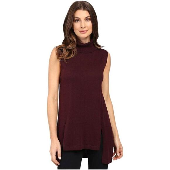 Vince Sleeveless Tunic Sweater Eggplant NWT S - Picture 3 of 11